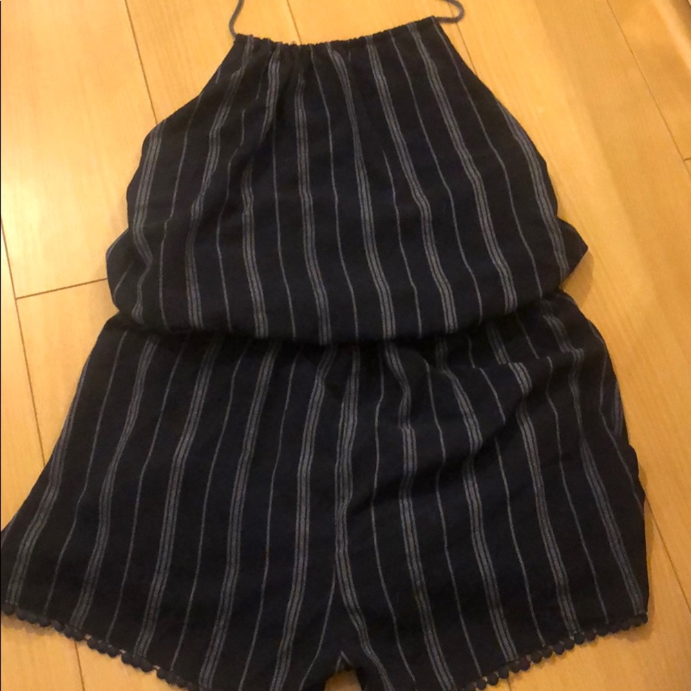 Stripped dark navy romper